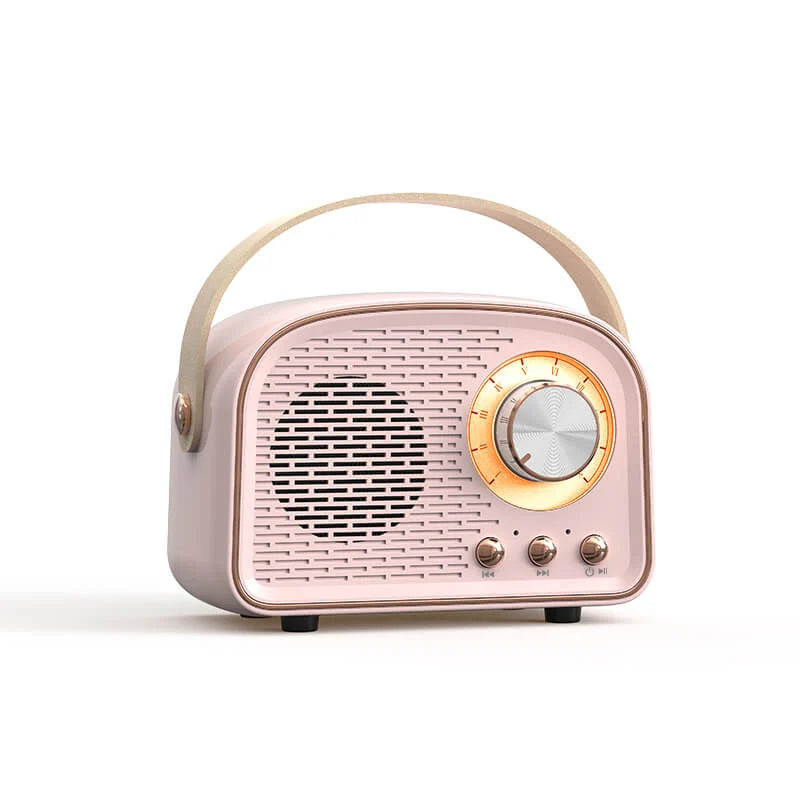 Bluetooth Speaker Retro Design Portable Handle 8-Hour Playback