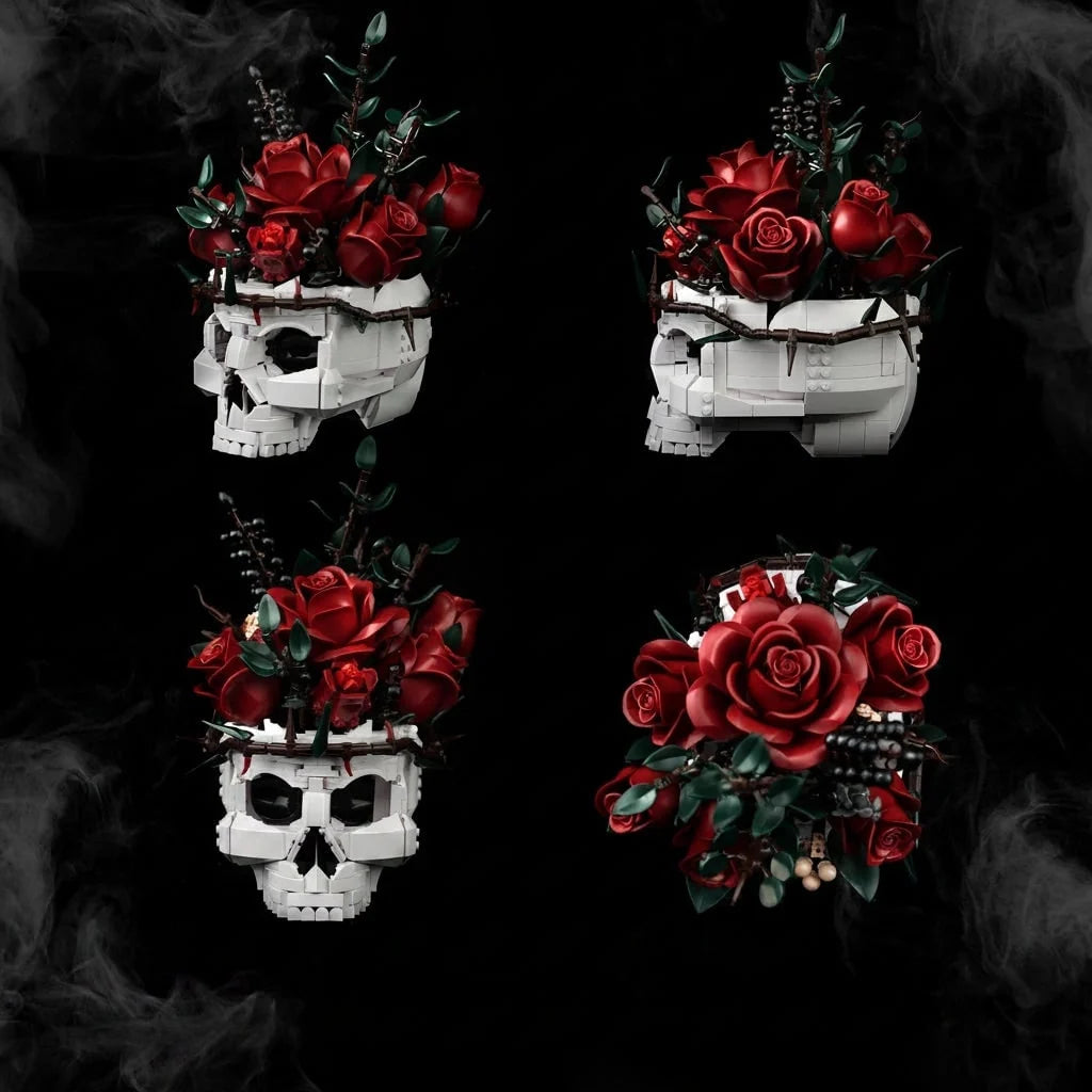 Building Block Set Gothic Skull Shelf Decor