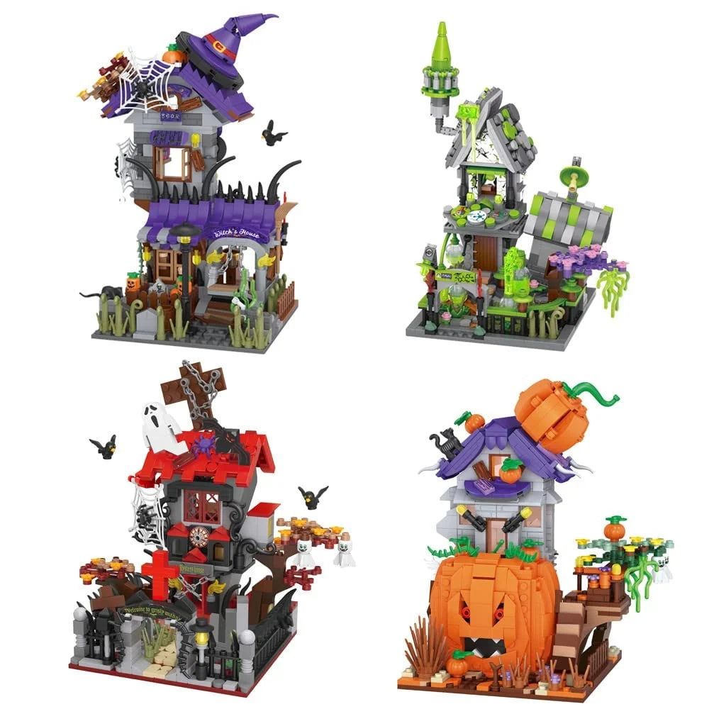 Building Block Set Haunted Cabin Over 700 Pieces
