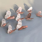 Butterfly Wall Decals 3D Metallic Removable
