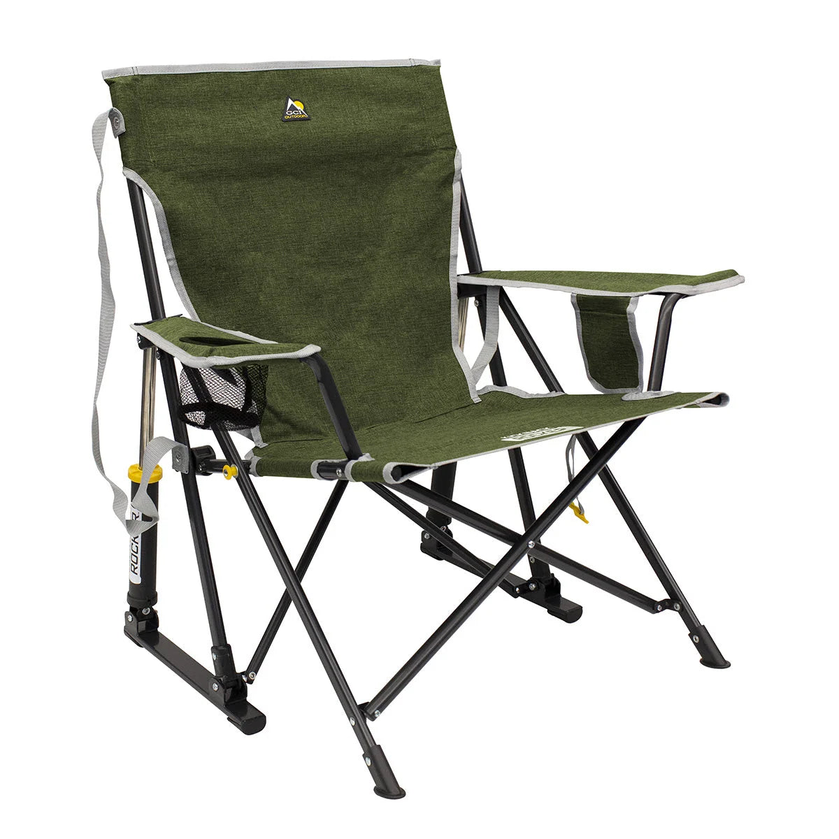 Camping Rocking Chair Spring-Action Folding With Carry Strap
