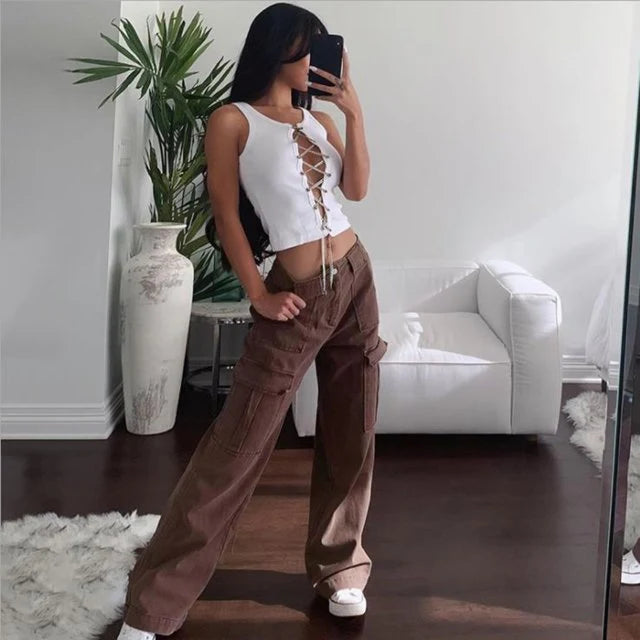 Cargo Jeans Relaxed Fit & Utility Pockets