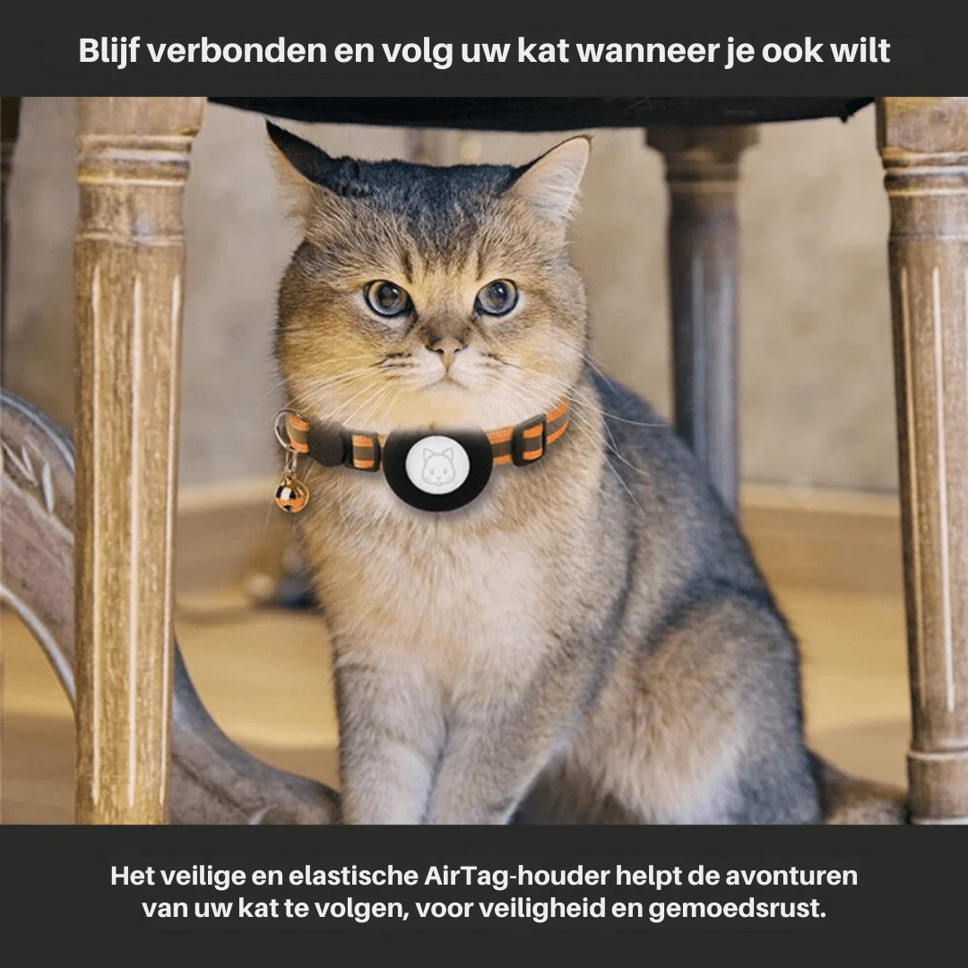 Cat Collar Reflective Adjustable GPS Tracker Holder