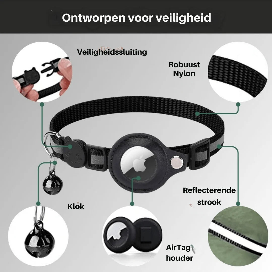 Cat Collar Reflective Adjustable GPS Tracker Holder