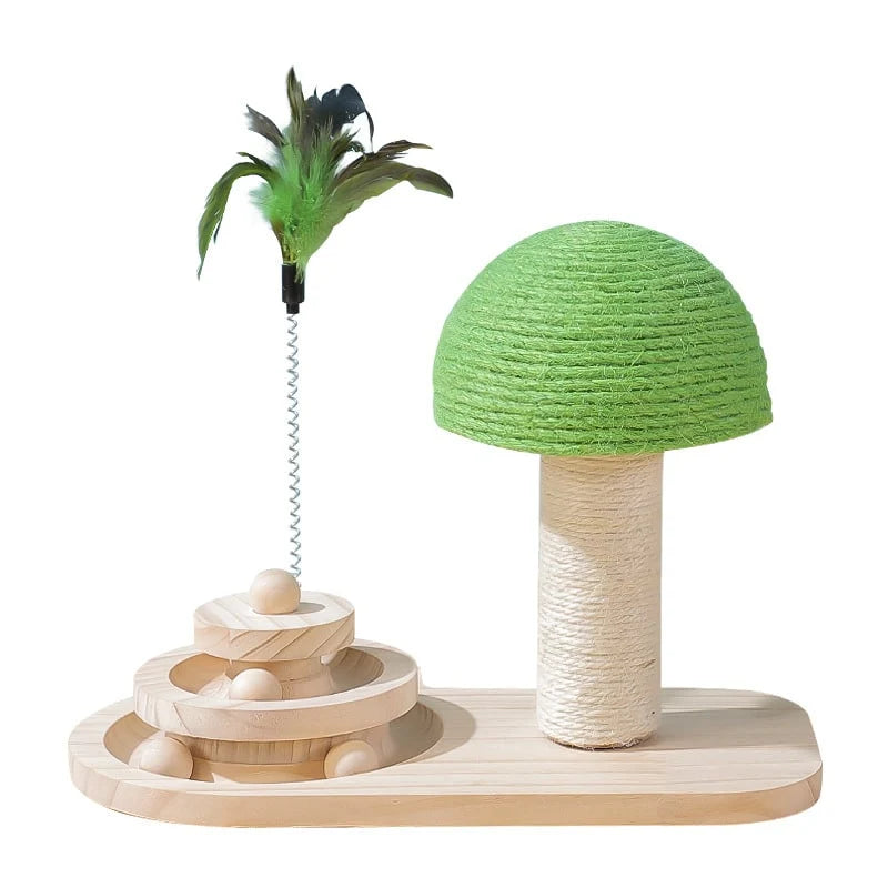 Cat Toy 3-Level Ball Track & Sisal Scratching Post