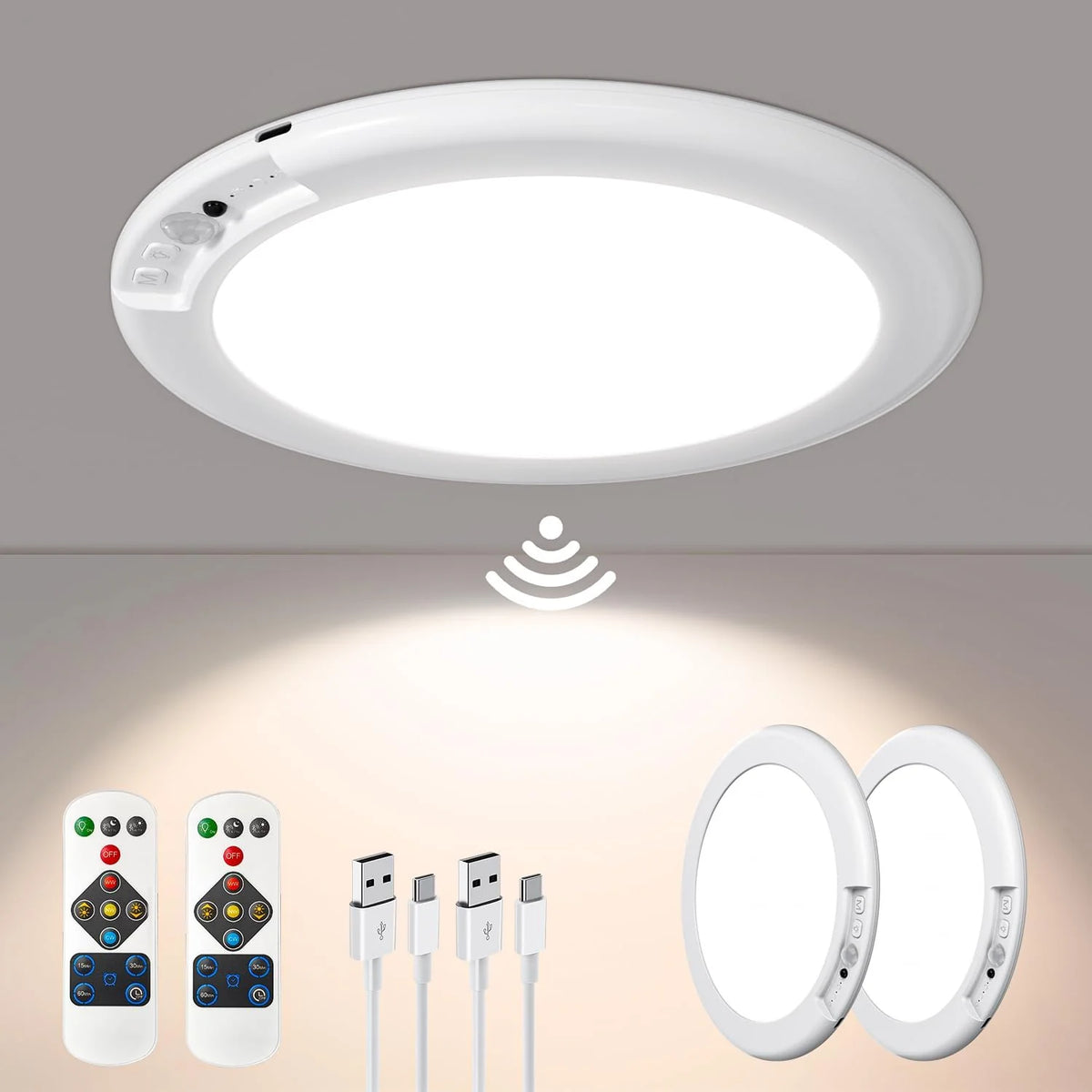Ceiling Light Rechargeable Motion Sensor Magnetic Mount