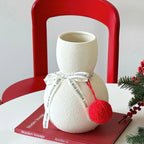 Ceramic Vase Snowman Design Versatile Flower Holder
