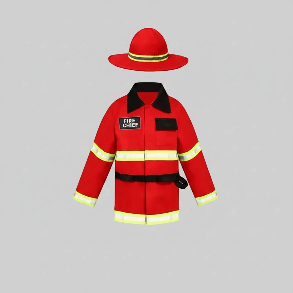 Children's Firefighter Costume Reflective Stripes Complete Set