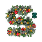 Christmas Garland LED Lights Timer Weatherproof