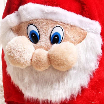 Christmas Gift Bag Santa Motif Drawstring Closure
