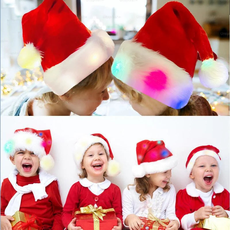 Christmas Hat LED Lighted Soft & Warm Adjustable Fit