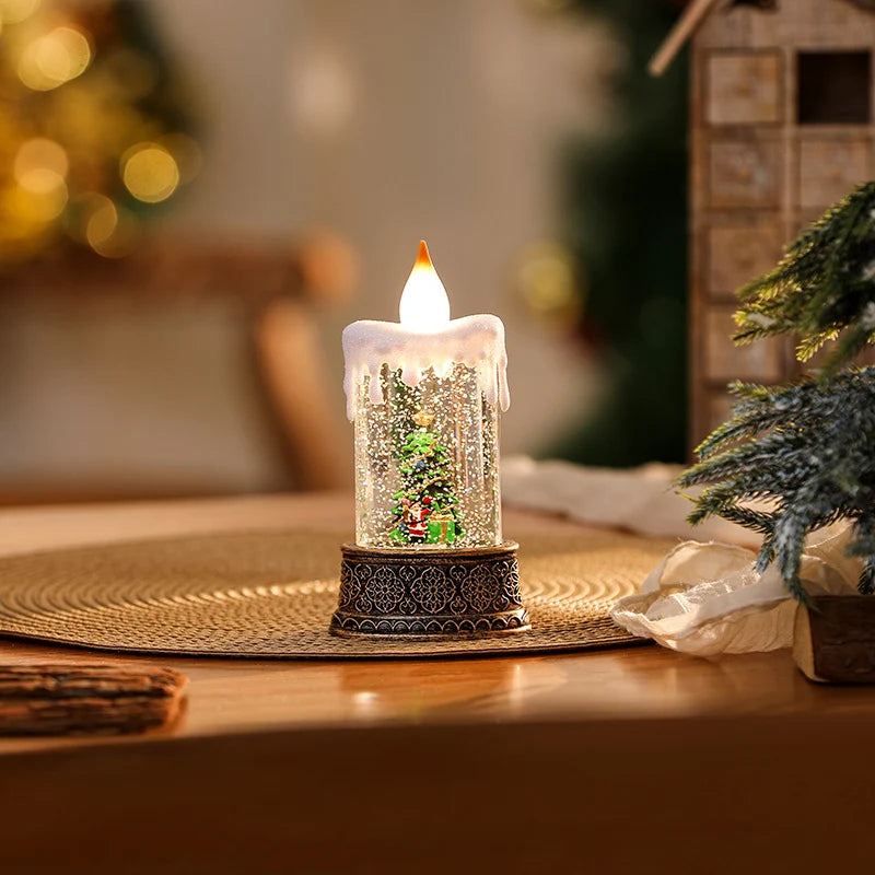 Christmas Lantern Animated Santa LED & Battery-Free