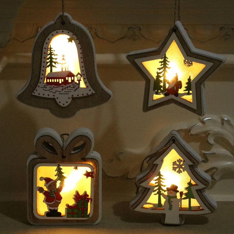 Christmas Lantern LED Soft Glow Santa Scene