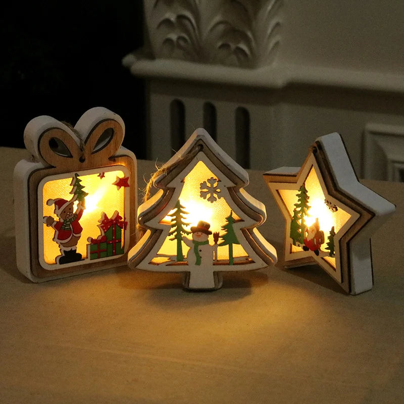 Christmas Lantern LED Soft Glow Santa Scene