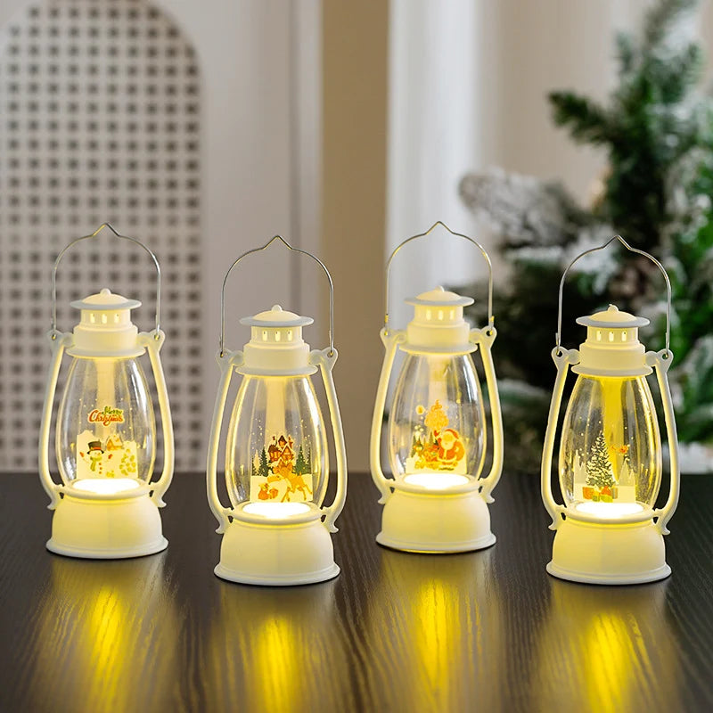 Christmas Lantern LED Warm Light Plastic & Glass