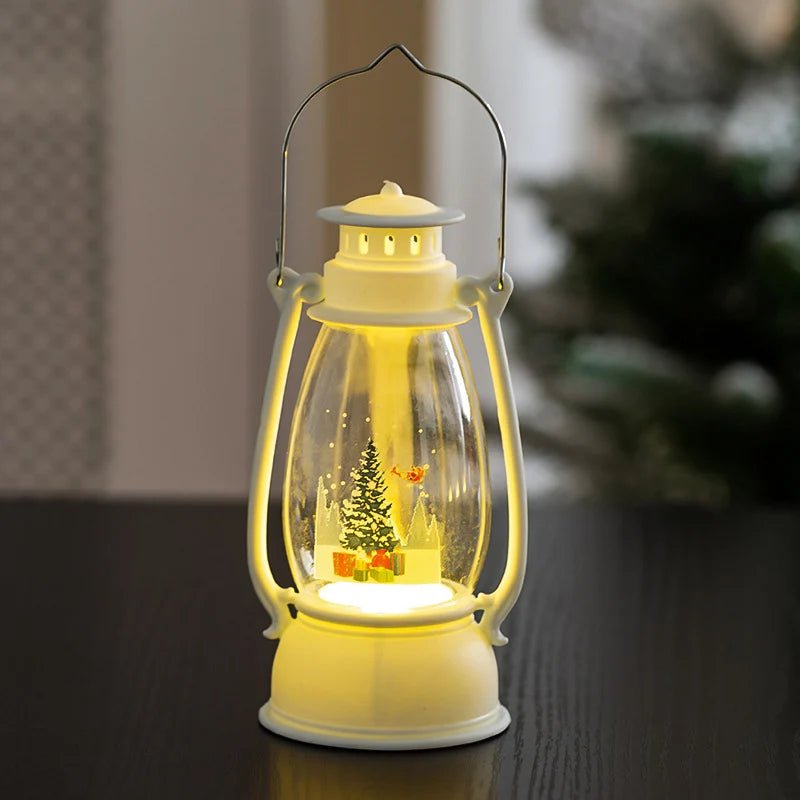 Christmas Lantern LED Warm Light Plastic & Glass