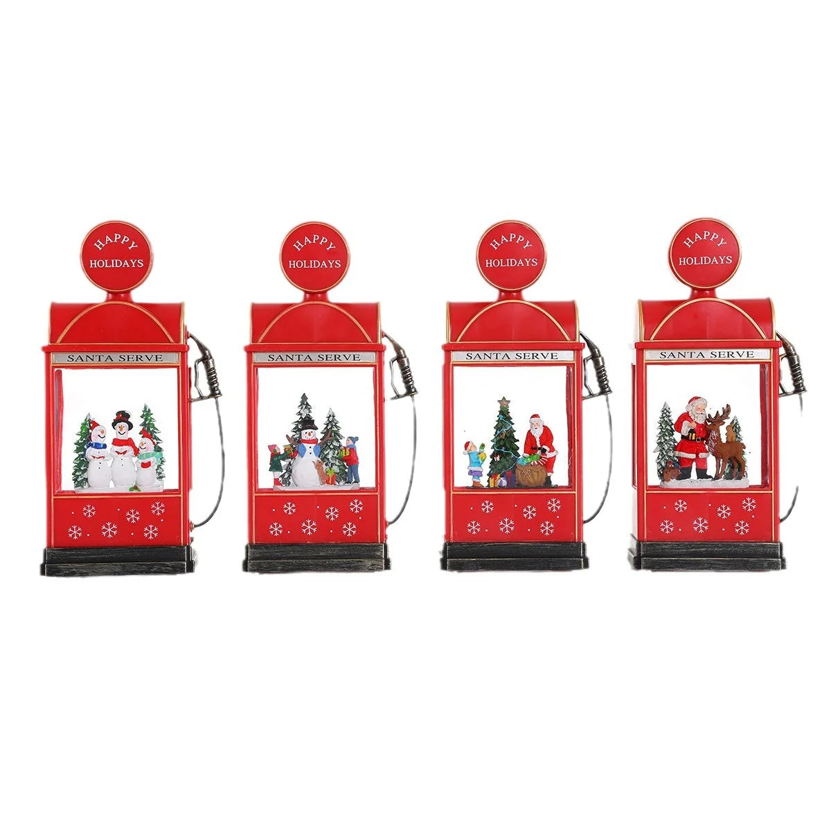 Christmas Lantern Santa Scene Soft LED Battery Operated