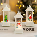 Christmas Lantern Santa & Snow Scene Warm LED
