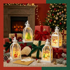 Christmas Lantern Santa & Tree Battery-Powered LED