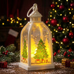 Christmas Lantern Santa & Tree Battery-Powered LED
