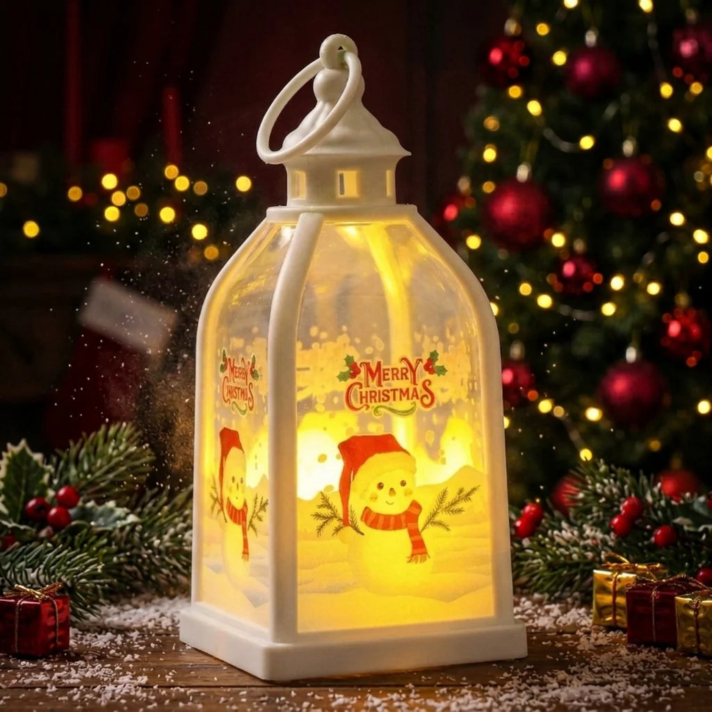 Christmas Lantern Santa & Tree Battery-Powered LED