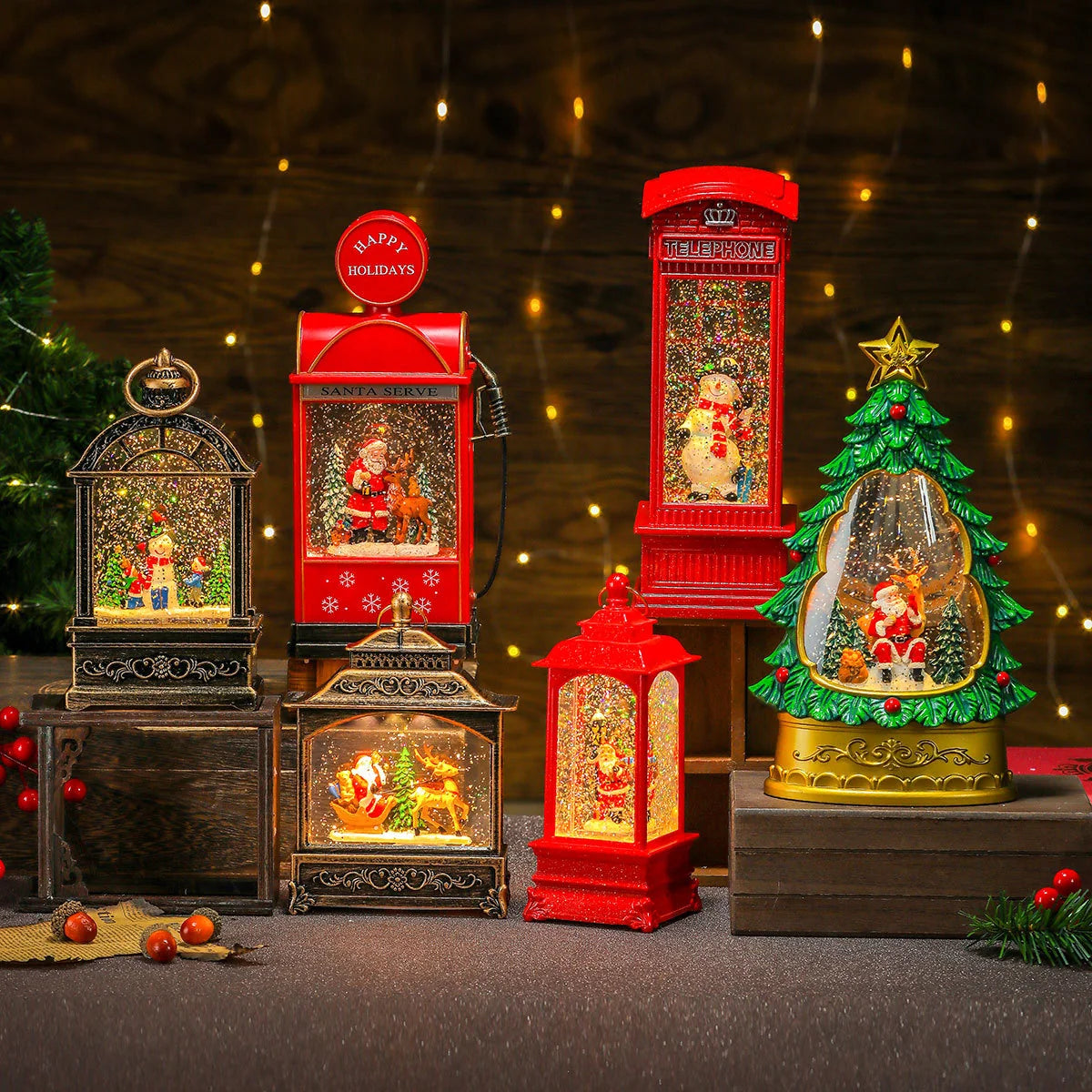 Christmas Lantern Warm LED Musical Battery Powered
