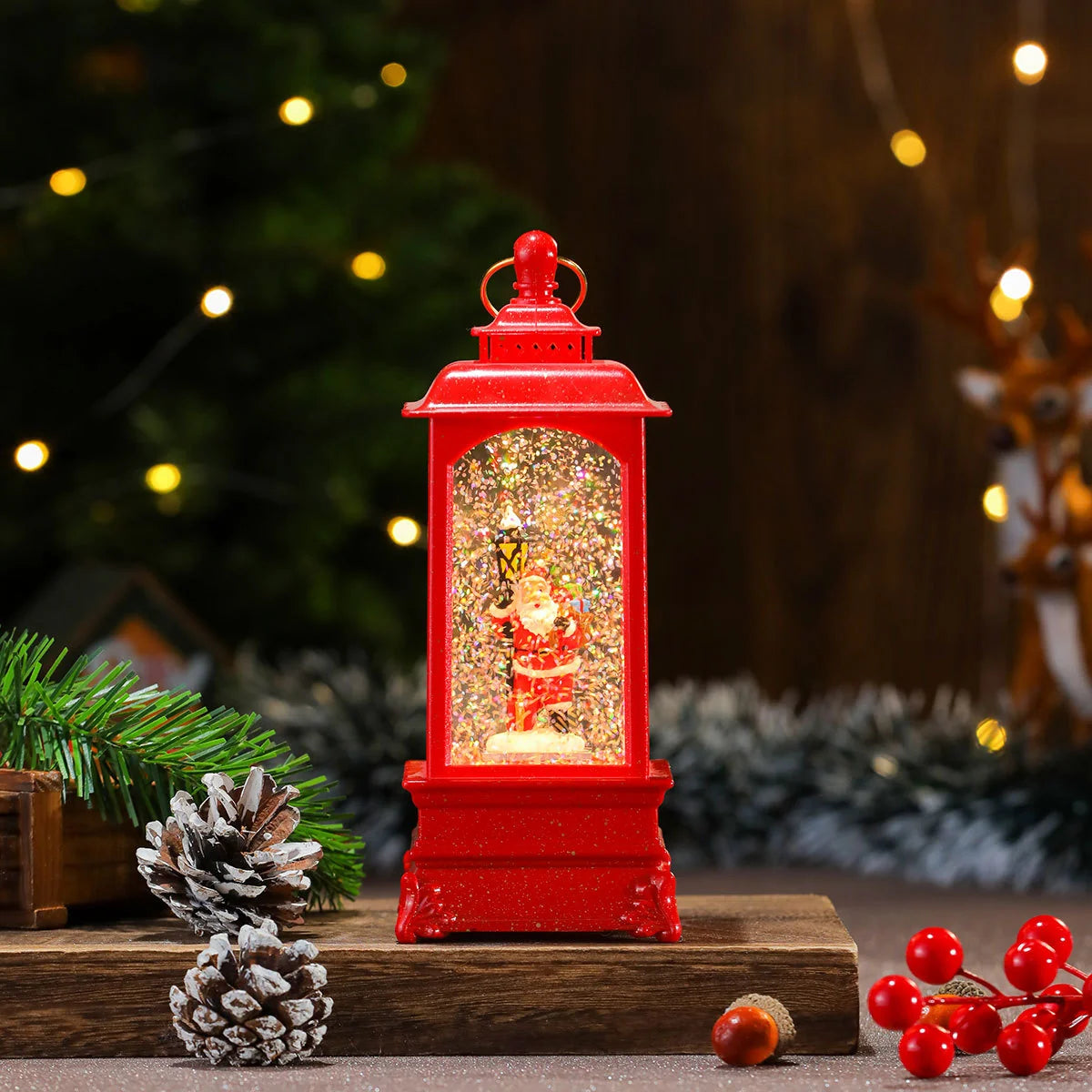 Christmas Lantern Warm LED Musical Battery Powered