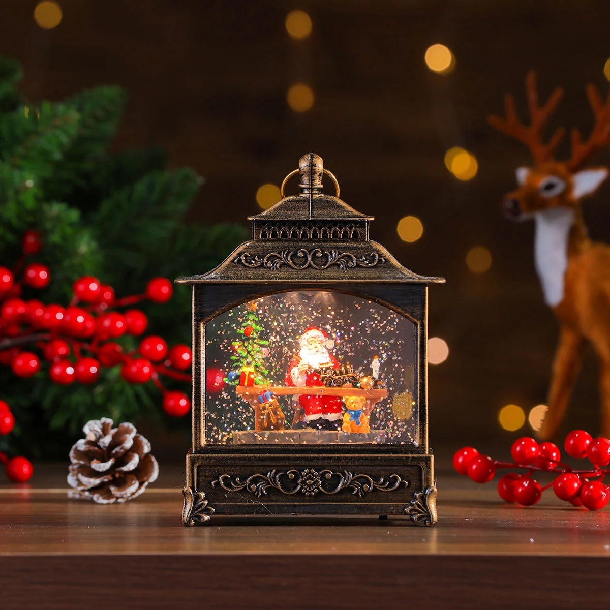 Christmas Lantern Warm LED Musical Battery Powered