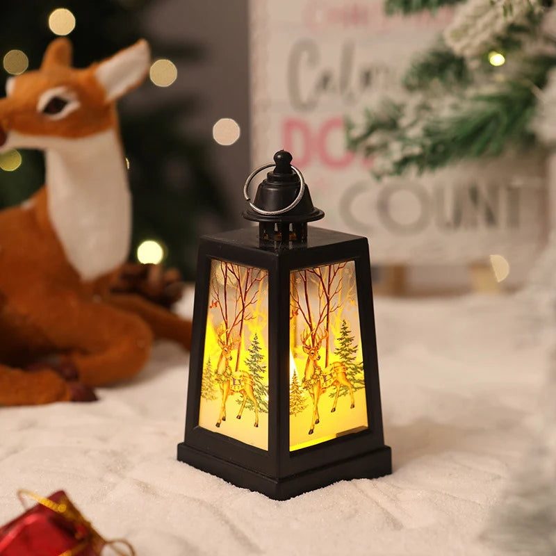 Christmas Lantern Warm LED Winter Scene