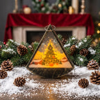 Christmas Light Decoration Triangular Santa Scene Warm White