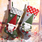 Christmas Stocking Gnome Design Felt Hanging Loop