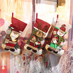 Christmas Stocking Reindeer Design Soft Felt Hanging Loop