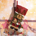 Christmas Stocking Reindeer Design Soft Felt Hanging Loop