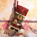 Christmas Stocking Reindeer Design Soft Felt Hanging Loop