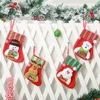 Christmas Stocking Santa Design Soft Felt Hanging Loop