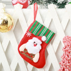 Christmas Stocking Santa Design Soft Felt Hanging Loop