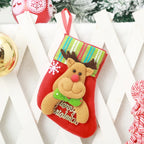 Christmas Stocking Soft Plush Santa & Snowflake Design