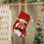 Christmas Stocking Soft Plush Santa & Snowflake Design