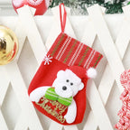 Christmas Stocking Soft Plush Santa & Snowflake Design