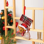 Christmas Stocking Soft Plush Santa & Snowflake Design