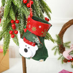 Christmas Stocking Soft Plush Santa & Snowflake Design