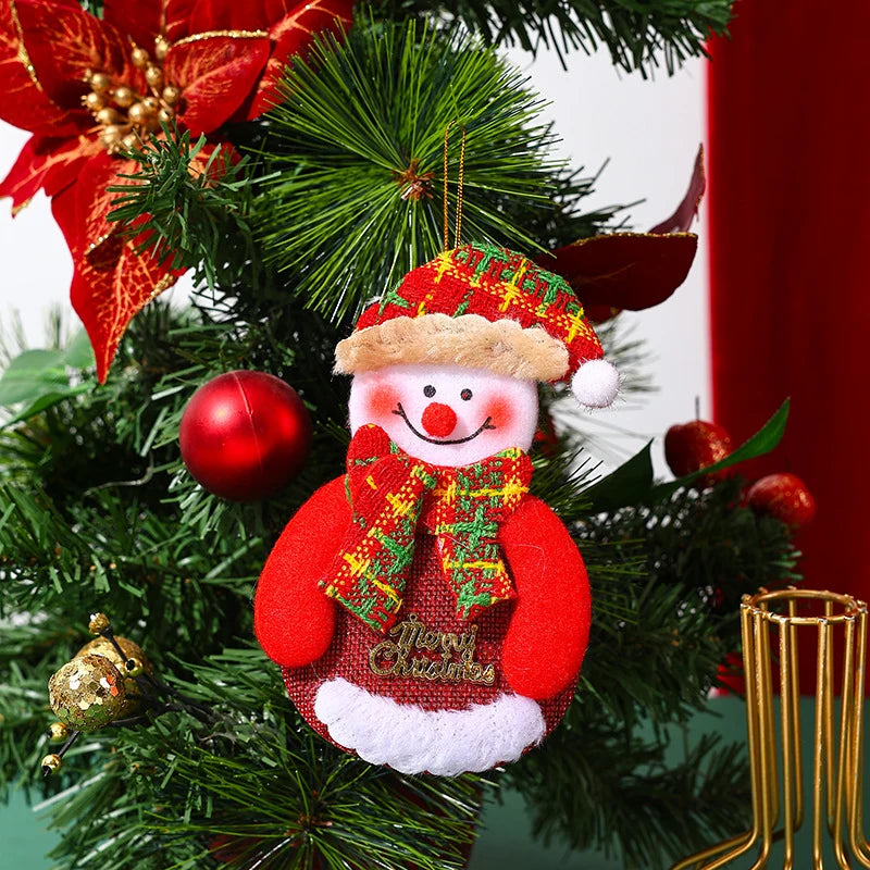 Christmas Tree Ornament Felt Reindeer Red Scarf Hanging Rope