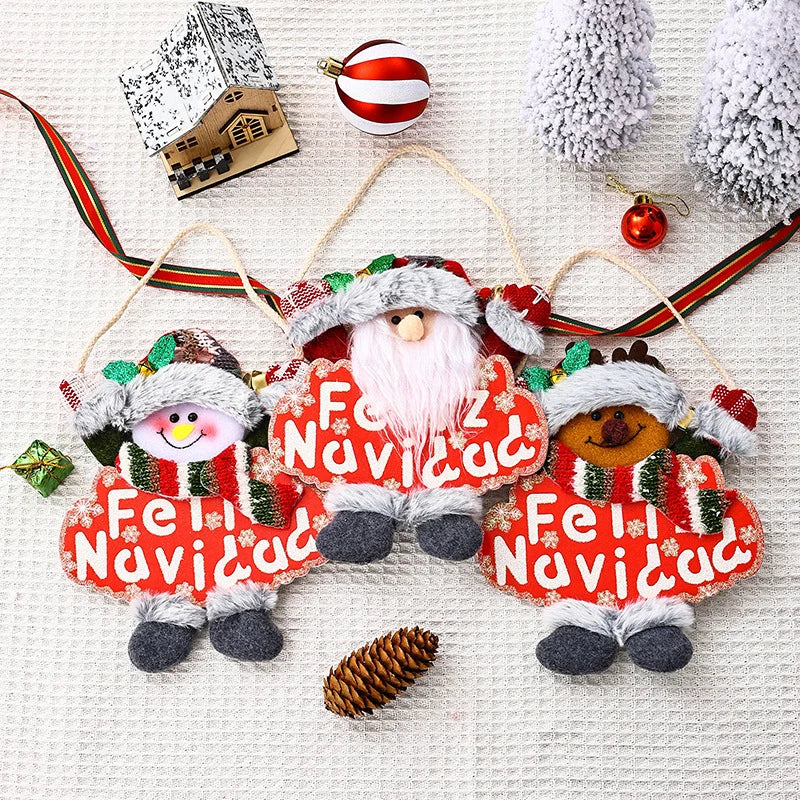 Christmas Tree Ornament Handmade Snowman Durable Fabric Hanging Loop