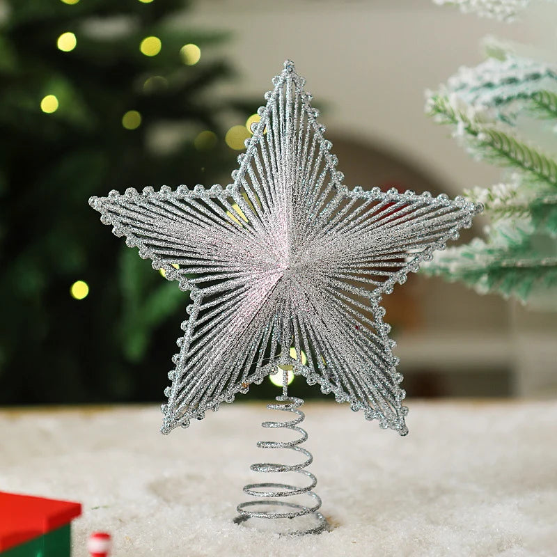 Christmas Tree Topper Sparkling Star Warm LED Lights