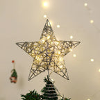 Christmas Tree Topper Sparkling Star Warm LED Lights