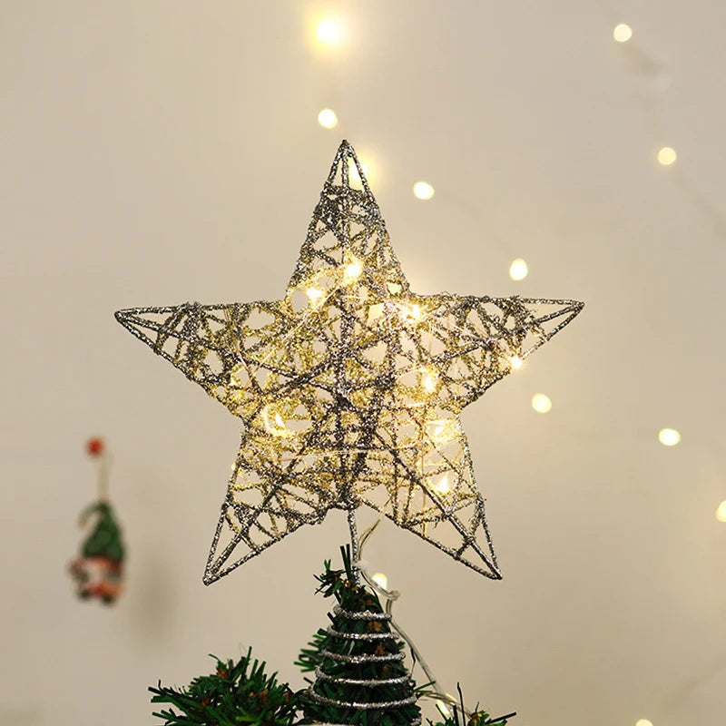 Christmas Tree Topper Sparkling Star Warm LED Lights