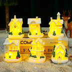 Christmas Village Ceramic Glitter Finish & Integrated LED