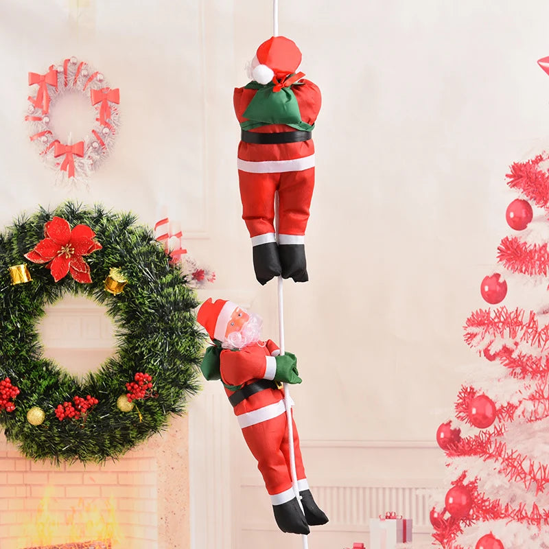 Climbing Santa Figure Weather-Resistant Indoor & Outdoor 12 Inch