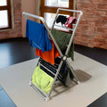Clothes Drying Rack Heated Foldable Aluminum X-Frame 38 Feet