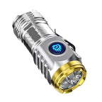Compact Flashlight Rechargeable Triple-LED Long-Range